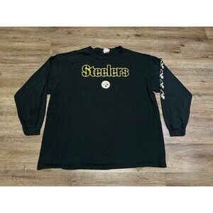 Pittsburgh Steelers Mens 2XL Black Long Sleeve Teamwear NFL Graphic Shirt